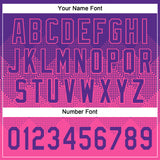 Custom Purple Pink 3D Gradient Square Shape Two-Button Unisex Softball Jersey