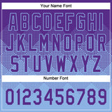 Custom Purple Light Blue 3D Gradient Square Shape Two-Button Unisex Softball Jersey