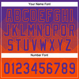 Custom Purple Orange 3D Gradient Square Shape Two-Button Unisex Softball Jersey