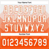 Custom White Orange 3D Gradient Square Shape Two-Button Unisex Softball Jersey