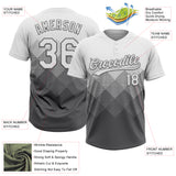 Custom White Steel Gray 3D Gradient Square Shape Two-Button Unisex Softball Jersey