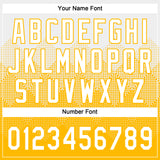 Custom White Gold 3D Gradient Square Shape Two-Button Unisex Softball Jersey