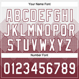 Custom White Burgundy 3D Gradient Square Shape Two-Button Unisex Softball Jersey