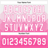 Custom White Pink 3D Gradient Square Shape Two-Button Unisex Softball Jersey