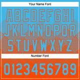 Custom Sky Blue Orange 3D Gradient Square Shape Two-Button Unisex Softball Jersey