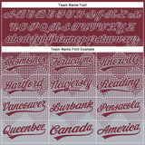 Custom Burgundy Gray 3D Gradient Square Shape Two-Button Unisex Softball Jersey