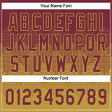 Custom Burgundy Old Gold 3D Gradient Square Shape Two-Button Unisex Softball Jersey