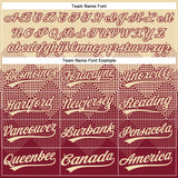 Custom Cream Crimson 3D Gradient Square Shape Two-Button Unisex Softball Jersey