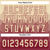 Custom Cream Crimson 3D Gradient Square Shape Two-Button Unisex Softball Jersey