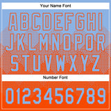 Custom Light Blue Orange 3D Gradient Square Shape Two-Button Unisex Softball Jersey