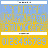 Custom Light Blue Yellow 3D Gradient Square Shape Two-Button Unisex Softball Jersey