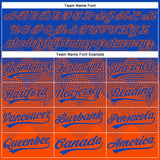 Custom Thunder Blue Orange 3D Gradient Square Shape Two-Button Unisex Softball Jersey
