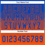 Custom Thunder Blue Orange 3D Gradient Square Shape Two-Button Unisex Softball Jersey