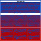 Custom Thunder Blue Red 3D Gradient Square Shape Two-Button Unisex Softball Jersey