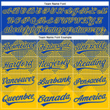Custom Thunder Blue Yellow 3D Gradient Square Shape Two-Button Unisex Softball Jersey