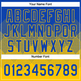 Custom Thunder Blue Yellow 3D Gradient Square Shape Two-Button Unisex Softball Jersey