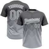 Custom Steel Gray Gray-White 3D Gradient Square Shape Two-Button Unisex Softball Jersey