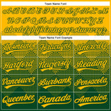 Custom Gold Green 3D Gradient Square Shape Two-Button Unisex Softball Jersey