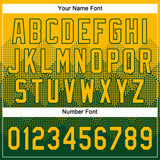 Custom Gold Green 3D Gradient Square Shape Two-Button Unisex Softball Jersey