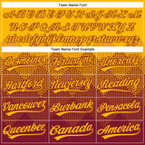 Custom Gold Crimson 3D Gradient Square Shape Two-Button Unisex Softball Jersey