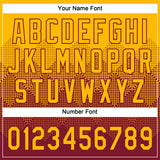 Custom Gold Crimson 3D Gradient Square Shape Two-Button Unisex Softball Jersey