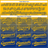 Custom Gold Royal 3D Gradient Square Shape Two-Button Unisex Softball Jersey