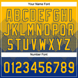 Custom Gold Royal 3D Gradient Square Shape Two-Button Unisex Softball Jersey