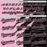 Custom Graffiti Pattern Black-Light Pink 3D Scratch Two-Button Unisex Softball Jersey