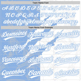 Custom Graffiti Pattern White-Light Blue 3D Scratch Two-Button Unisex Softball Jersey