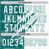 Custom Graffiti Pattern White-Teal 3D Scratch Two-Button Unisex Softball Jersey