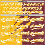 Custom Graffiti Pattern White Burgundy-Gold 3D Scratch Two-Button Unisex Softball Jersey