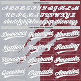 Custom Graffiti Pattern White Burgundy-Gray 3D Scratch Two-Button Unisex Softball Jersey