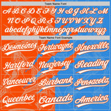 Custom Graffiti Pattern White Electric Blue-Orange 3D Scratch Two-Button Unisex Softball Jersey