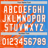 Custom Graffiti Pattern White Electric Blue-Orange 3D Scratch Two-Button Unisex Softball Jersey