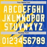 Custom Graffiti Pattern White Thunder Blue-Yellow 3D Scratch Two-Button Unisex Softball Jersey