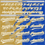 Custom Graffiti Pattern White Thunder Blue-Old Gold 3D Scratch Two-Button Unisex Softball Jersey