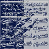 Custom Graffiti Pattern Gray-Navy 3D Scratch Two-Button Unisex Softball Jersey