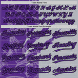 Custom Graffiti Pattern Purple Gray-Black 3D Scratch Two-Button Unisex Softball Jersey