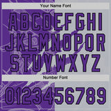 Custom Graffiti Pattern Purple Gray-Black 3D Scratch Two-Button Unisex Softball Jersey