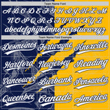 Custom Graffiti Pattern White Gold-Navy 3D Scratch Two-Button Unisex Softball Jersey