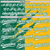 Custom Graffiti Pattern White Gold-Kelly Green 3D Scratch Two-Button Unisex Softball Jersey