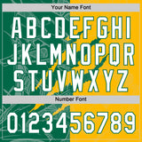 Custom Graffiti Pattern White Gold-Kelly Green 3D Scratch Two-Button Unisex Softball Jersey