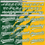 Custom Graffiti Pattern White Gold-Green 3D Scratch Two-Button Unisex Softball Jersey