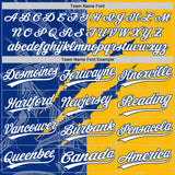 Custom Graffiti Pattern White Gold-Royal 3D Scratch Two-Button Unisex Softball Jersey