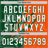 Custom Graffiti Pattern White Orange-Green 3D Scratch Two-Button Unisex Softball Jersey