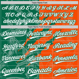 Custom Graffiti Pattern White Orange-Kelly Green 3D Scratch Two-Button Unisex Softball Jersey