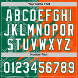 Custom Graffiti Pattern White Orange-Kelly Green 3D Scratch Two-Button Unisex Softball Jersey