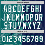 Custom Graffiti Pattern White Navy-Teal 3D Scratch Two-Button Unisex Softball Jersey