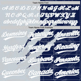 Custom Graffiti Pattern White Navy-Silver 3D Scratch Two-Button Unisex Softball Jersey