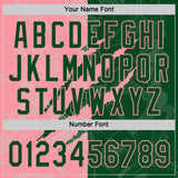 Custom Graffiti Pattern Green-Medium Pink 3D Scratch Two-Button Unisex Softball Jersey